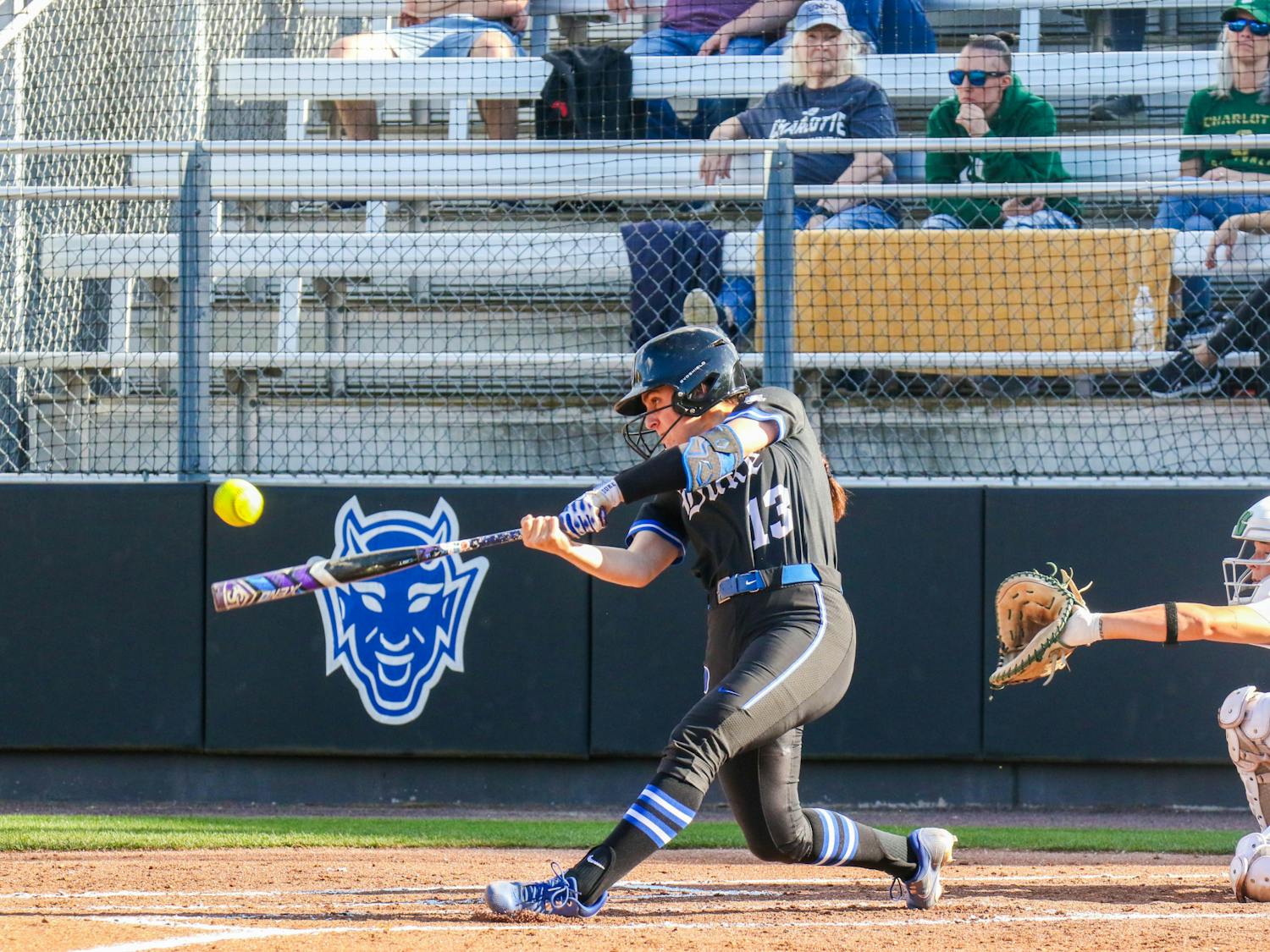 Francesca Frelick launches the ball during Duke's win against Charlotte.