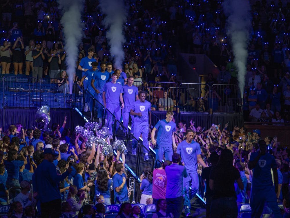 Duke's men's basketball players at Countdown to Craziness.