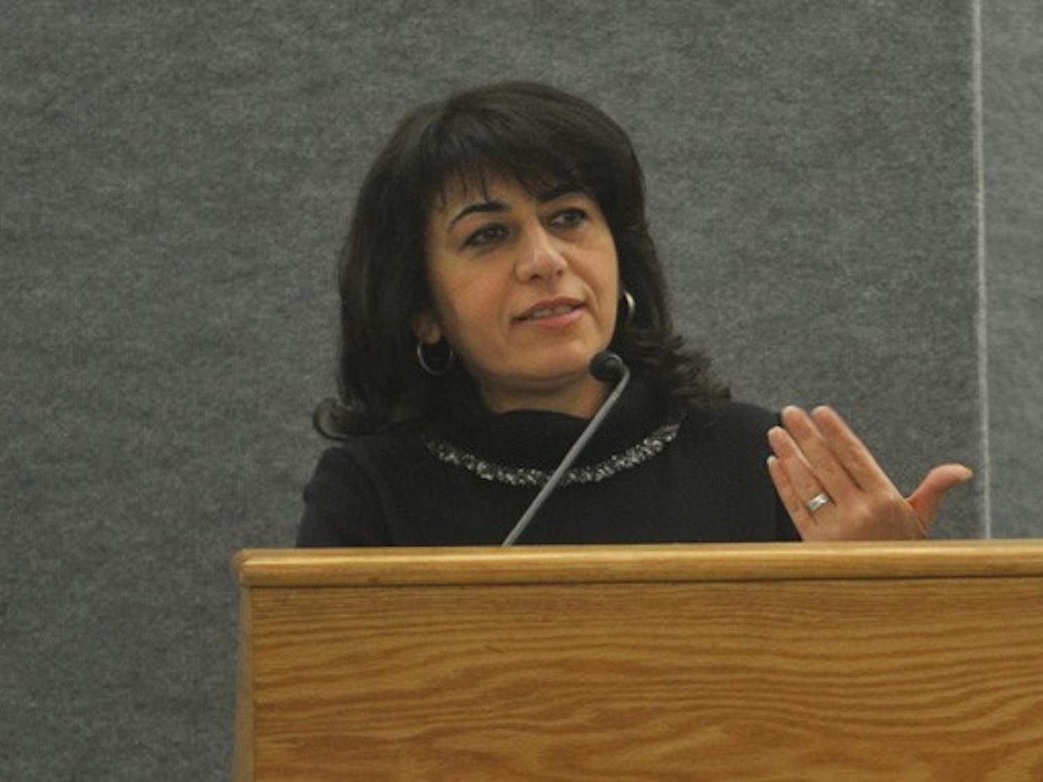 Award-winning Iraqi poet Dunya Mikhail reflects on her exile, which occurred under the regime of Saddam Hussein. Mikhail spoke as a part of DUU’s Major Speakers Series in the Bryan Center Thursday.