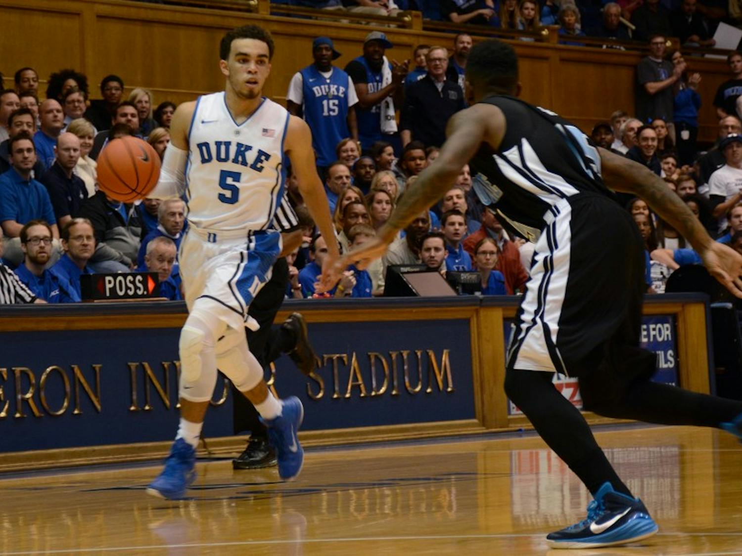Duke freshman Tyus Jones dished out 11 assists against Livingstone Tuesday night, and will continue to facilitate the offense all season long.