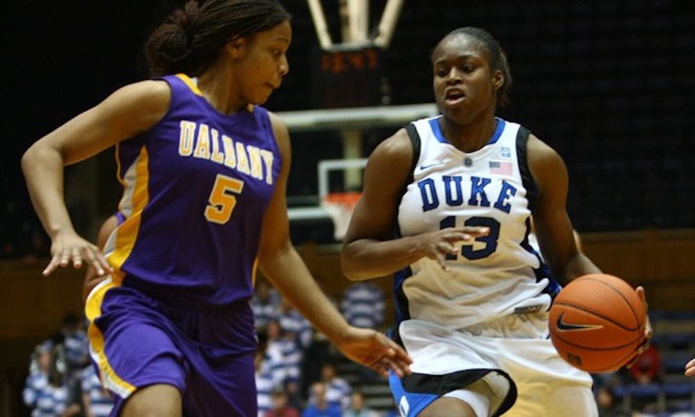 In the Blue Devils’ 28-point victory over Oklahoma State, Karima Christmas scored 16 points.