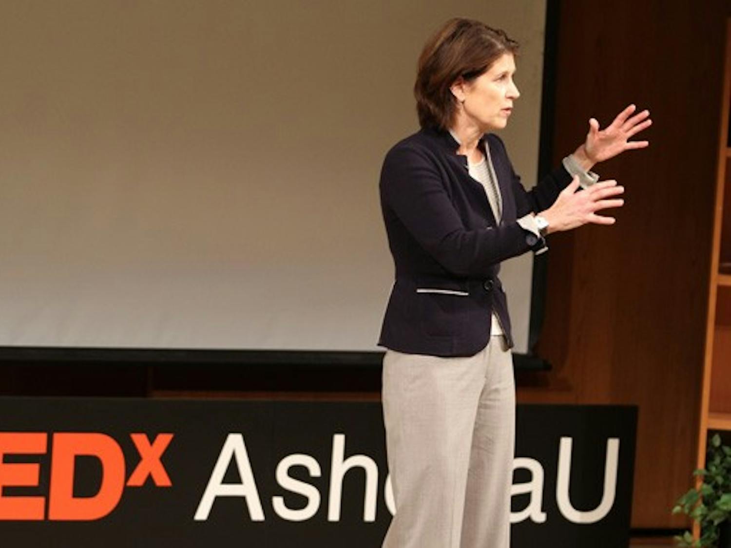 Kimberly Jenkins, senior advisor to the president and provost for innovation and entrepreneurship, spoke at the TEDxAshokaU event Friday.