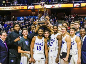 The Blue Devils captured their first trophy of 2016-17 Sunday.