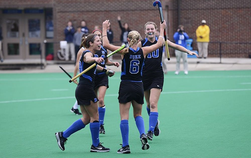 Three goals from senior Emmie Le Marchand gave the Blue Devils the first of their NCAA tournament wins.