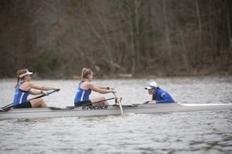 Duke came in behind&nbsp;No. 4 Ohio State and No. 3 Michigan in all five races Saturday, but finished ahead of Notre Dame for third place three times.