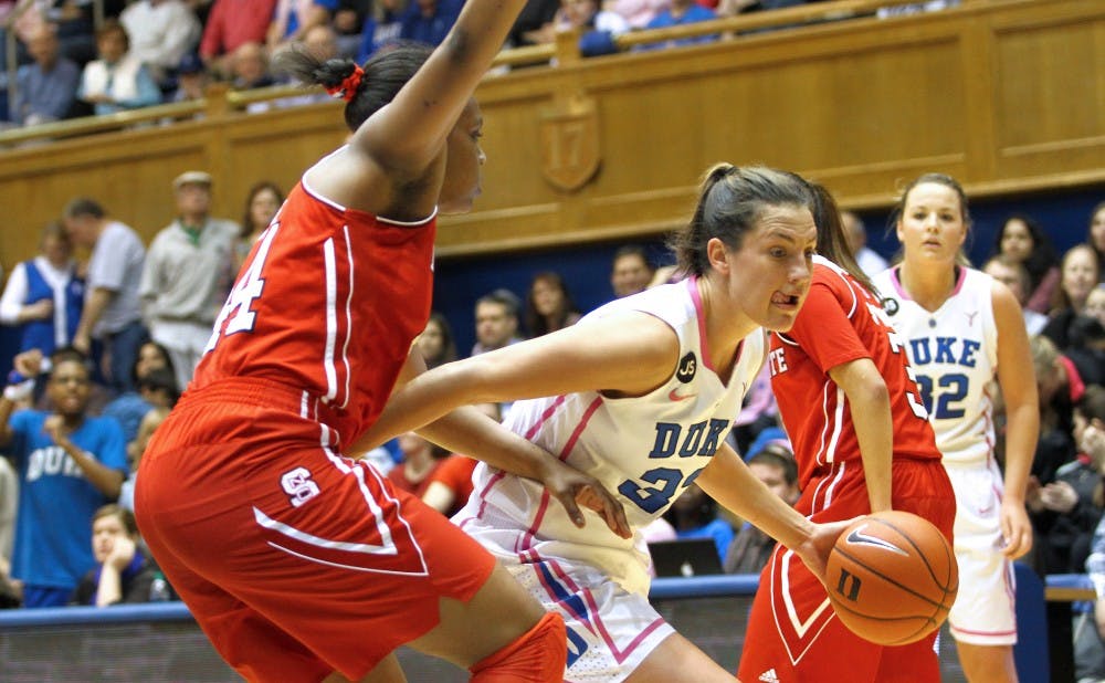 A 3-pointer from senior Haley Peters signified the turning point as Duke held off a late rally to top N.C. State.