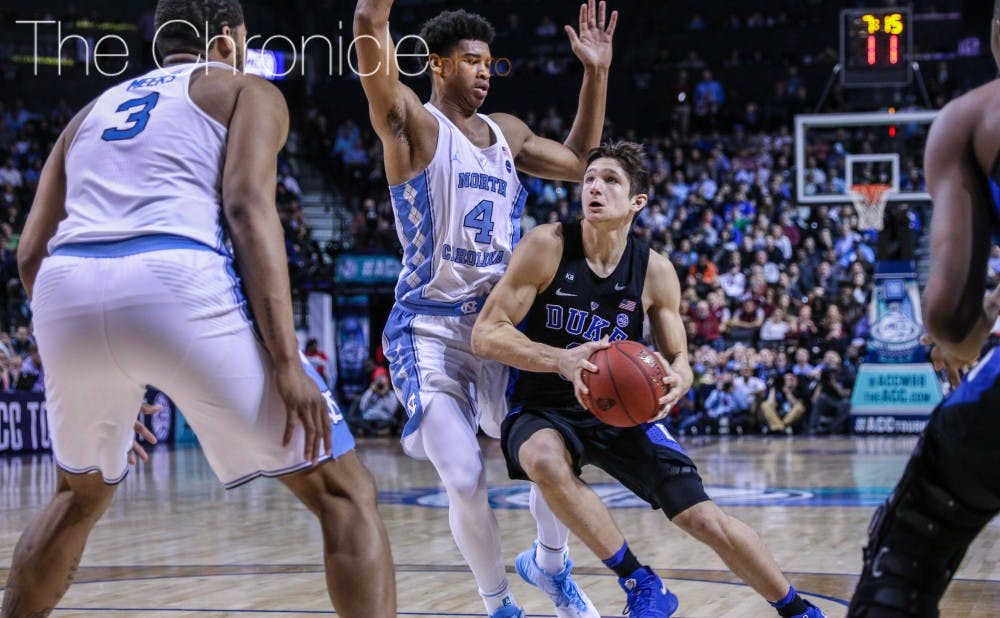 <p>Grayson Allen made four 3-pointers to keep Duke in it in the first half and scored 18 points off the bench.</p>