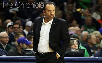 Notre Dame head coach Mike Brey saw his team beaten by a tough-minded West Virginia side last weekend.