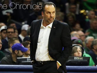 Notre Dame head coach Mike Brey saw his team beaten by a tough-minded West Virginia side last weekend.