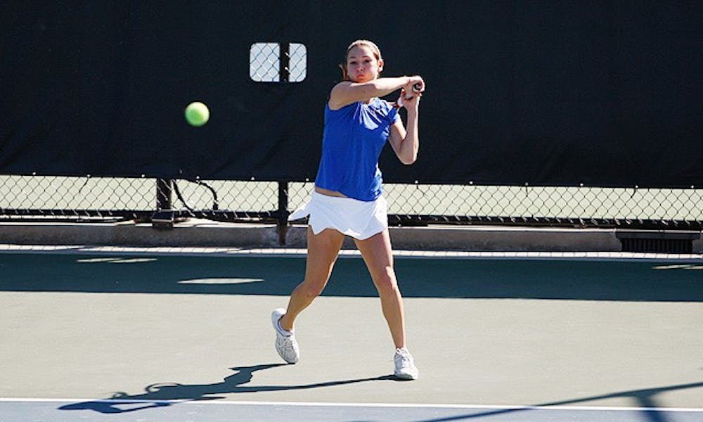Freshman Mary Clayton’s easy win set the tone for Duke in singles play as the Blue Devils swept aside Notre Dame.