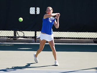 Freshman Mary Clayton’s easy win set the tone for Duke in singles play as the Blue Devils swept aside Notre Dame.
