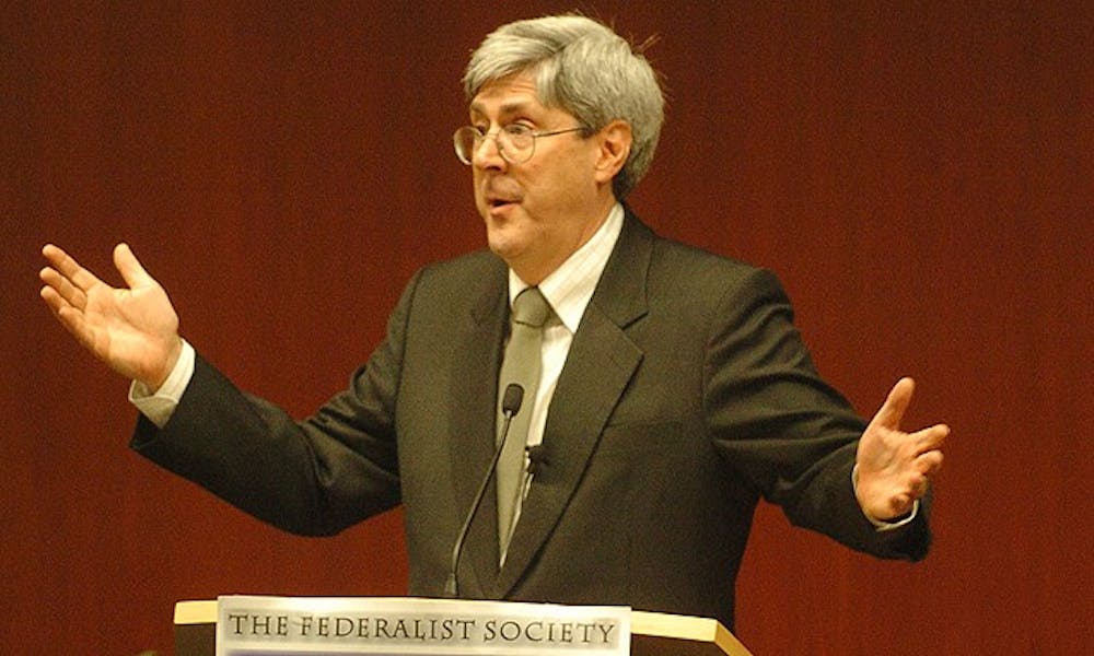 Douglas Feith, former under secretary of defense for policy under George W. Bush, breaks down the intricacies of creating new federal policies in the aftermath of the September 11th attacks Tuesday at the School of Law.