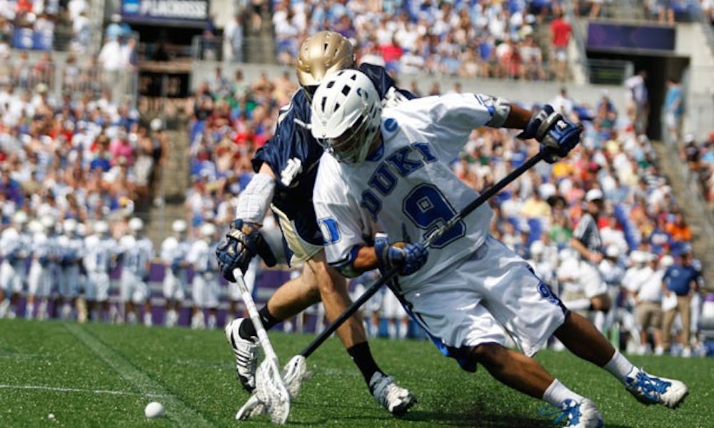 CJ Costabile, who scored the game-winning goal in last year’s championship game, suffered an ankle injury late in Duke’s loss Sunday to Notre Dame.