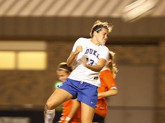KayAnne Gummersall had a header saved against the post but could not score for Duke.
