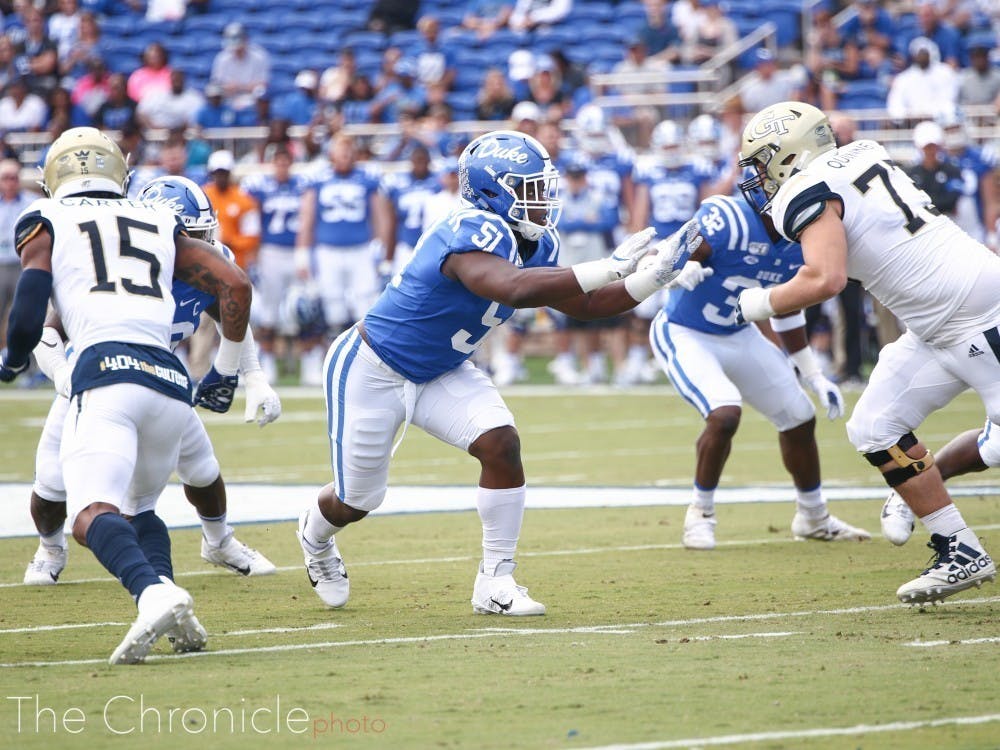 Dimukeje is quickly approaching Duke's career sacks record.
