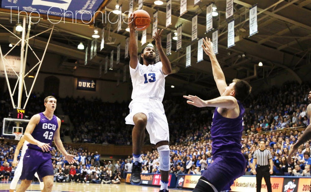 <p>Senior guard Matt Jones was one of five Blue Devils in double figures Saturday, and he added five assists and three steals.</p>