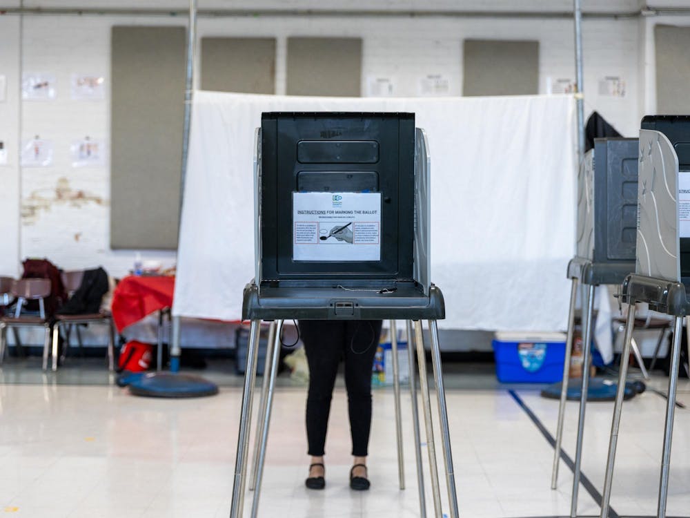 <p>Polling booths at George Watts Elementary.</p>