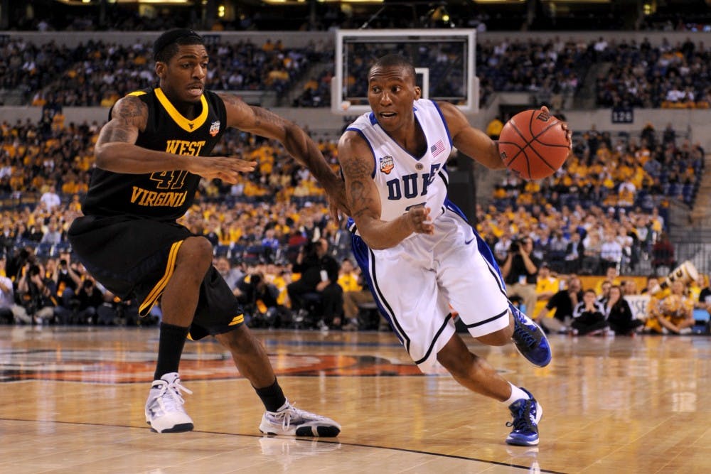 Photos from the Duke Men's Basketball Team's 78-57 win over West Virginia in the semifinals of the NCAA tournament.