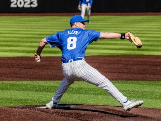 Josh Allen winds up a pitch during his highly effective relief effort against Northwestern.