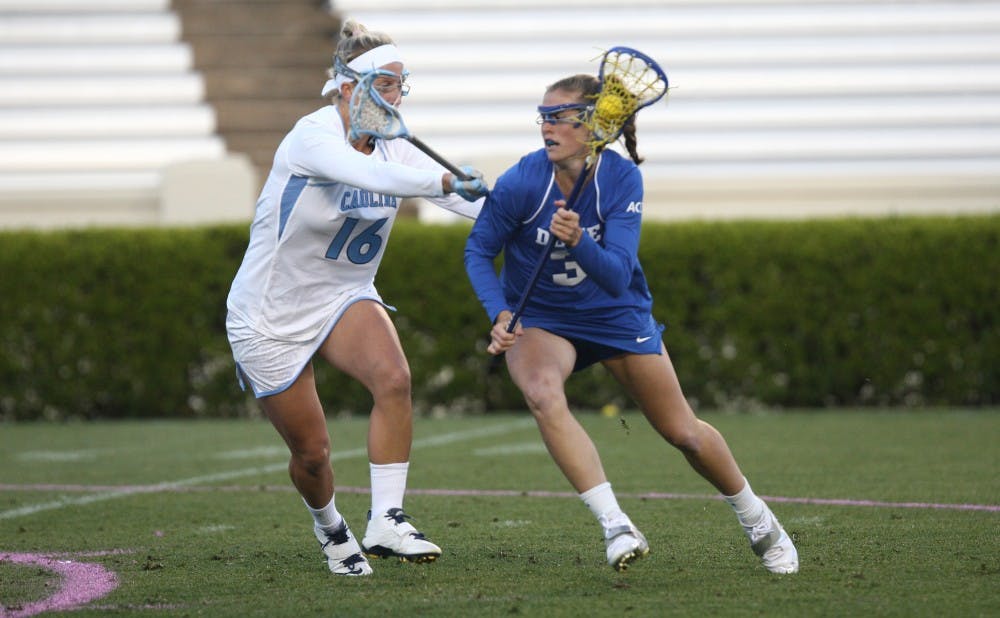 Senior Maddy Morrissey had a career-high six points against Notre Dame in Duke's 10-8 win Sunday.