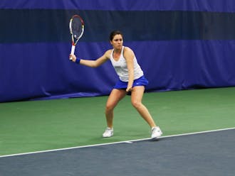 Senior Ester Goldfeld led the Blue Devils this weekend, as she posted semifinal  appearances in both singles and doubles play.