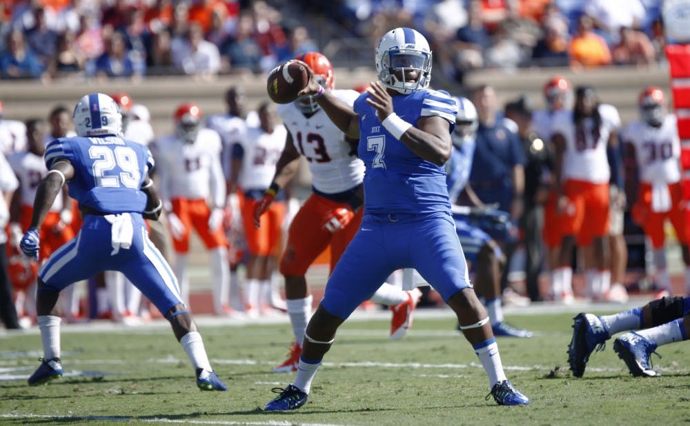 Redshirt senior Anthony Boone is 16-1 in the regular season as Duke’s starting quarterback and will look to extend that mark against Pittsburgh Saturday.