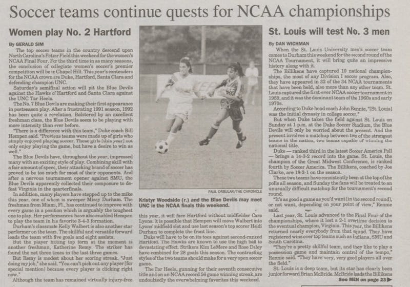 Blast from the past: Duke women's soccer makes first