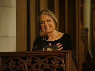 Gloria Steinem told a sold-out crowd at the Duke Chapel that "there is no such thing as gender, race or class."
