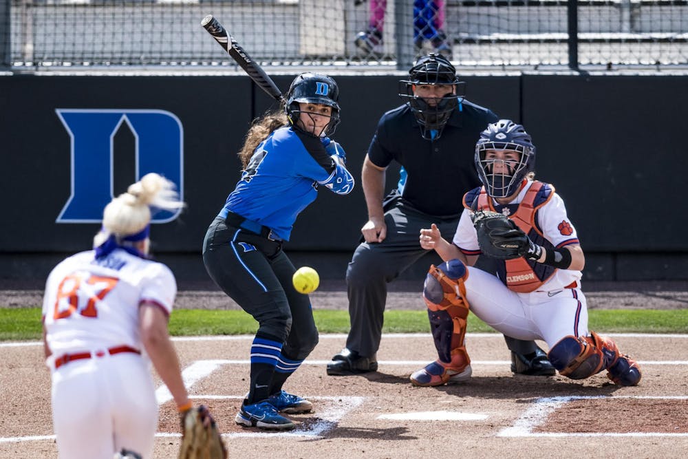<p>First baseman Rachel Crabtree led Duke against Clemson with two home runs in three games.</p>