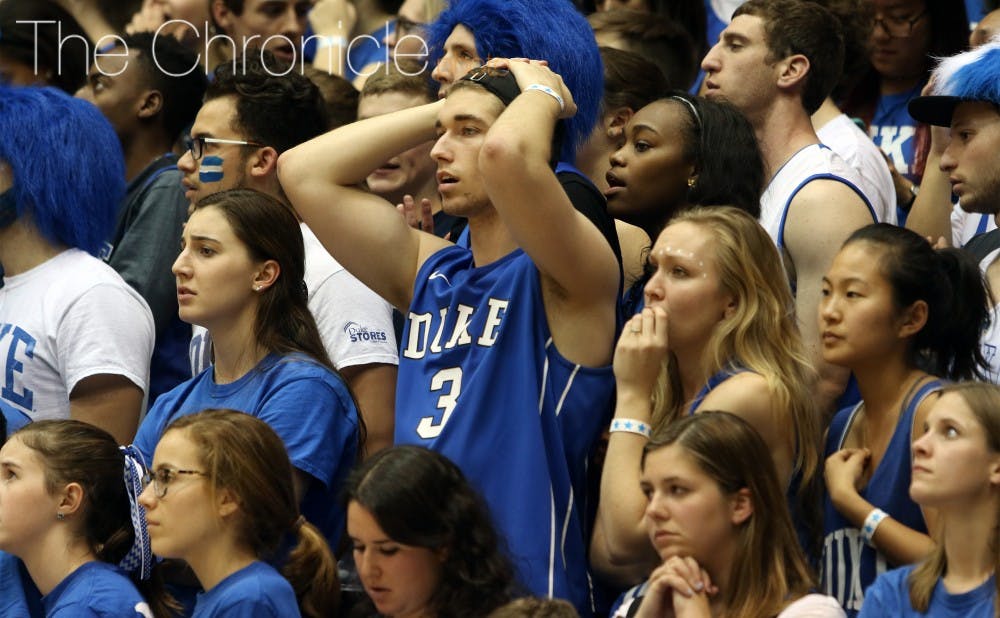 The Cameron Crazies could only watch as their team blew a late nine-point lead, suffered its first home loss and dropped a game to an unranked team for the second time in 2016-17.&nbsp;