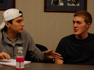 At DUSDAC’s meeting Monday night, senior Michael Kramarz (left) and other members decided that the group will select eight students as “diversity diners” beginning March 2. Karmarz spearheaded the initiative, which will bring together the diversity diners to discuss diversity issues such as Greek life, alcohol, religion and sex.