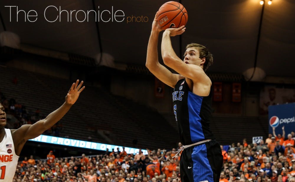 Sophomore Luke Kennard had one of his few quiet offensive games against Miami in January, shooting just 3-of-8.&nbsp;