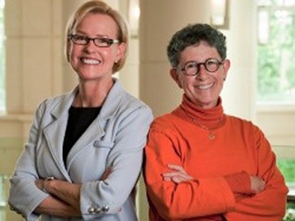 Geraldine Dawson (left)&nbsp;and&nbsp;Dr. Joanne Kurtzberg are the two Duke researchers behind the groundbreaking umbilical cord research.