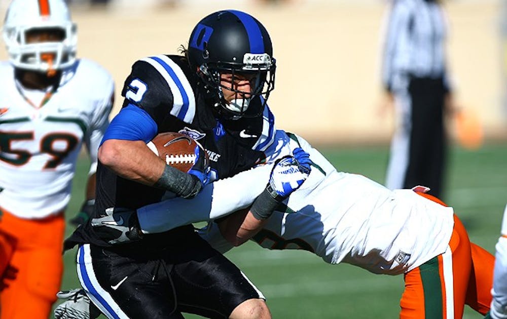 Wide receiver Conner Vernon was not highly sought after in high school but has broken ACC records at Duke.