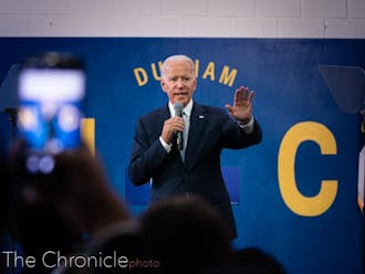 Joe Biden at Hillside High School on October 27, 2019.