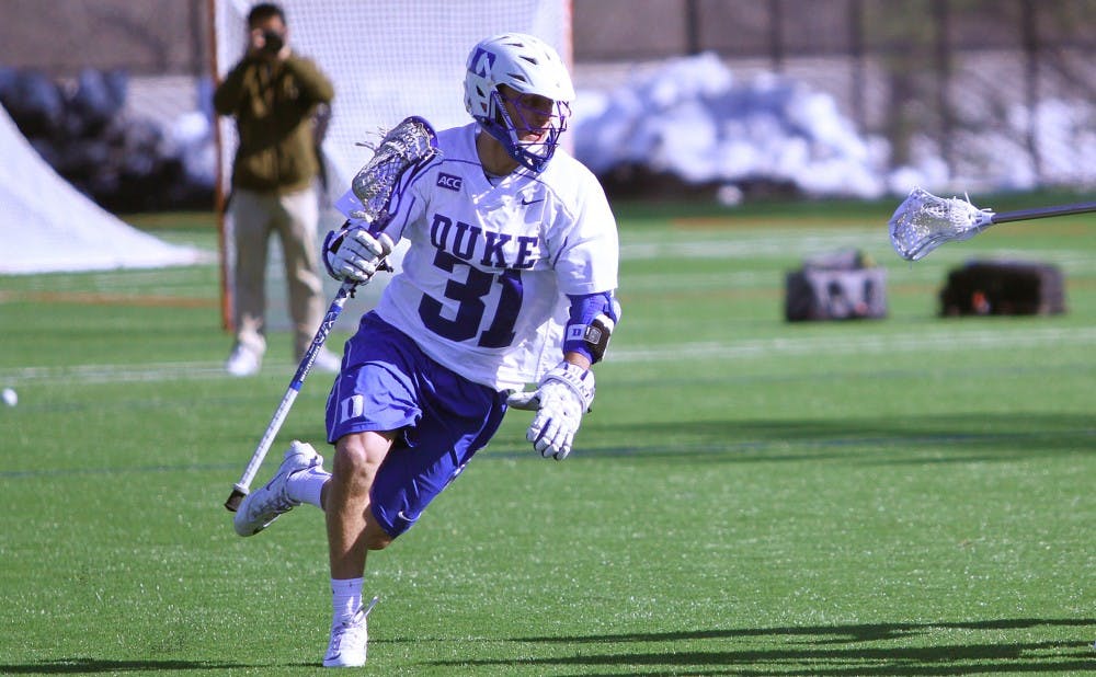 Senior attack Jordan Wolf notched two more goals, but a 26-minute scoreless drought was Duke’s downfall in a loss to Maryland.