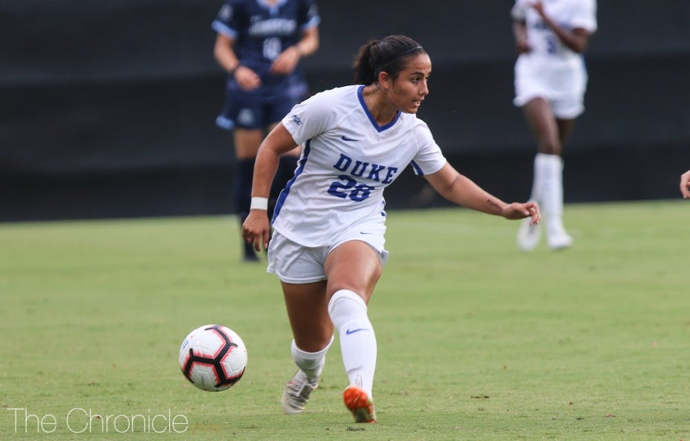 <p>Sophomore Lily Nabet notched her first career goal in Duke's ACC opener against Syracuse.</p>