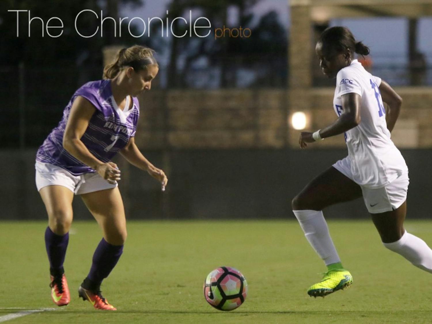 Senior Toni Payne had a goal and an assist Sunday evening as the Blue Devils wrapped up nonconference play.