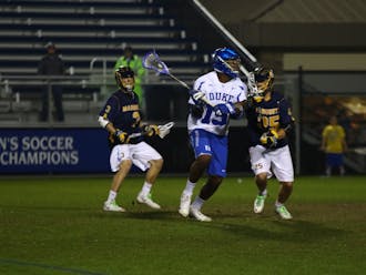 With an assist midway through the first quarter, Myles Jones became the first midfielder in Division I history to reach both 100 goals and 100 assists for his career.&nbsp;
