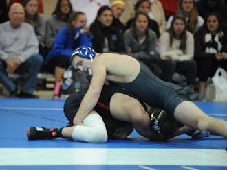 Connor Bass claimed a title at the Appalachian State Open last weekend and will look to lead the Blue Devils to three duals victories Saturday at Card Gymnasium.