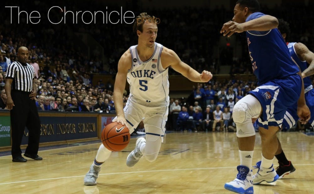 <p>Luke Kennard has scored at least 20 points in five of Duke's last six games and was the only Blue Devil to shoot better than 50 percent Dec. 19 against Tennessee State.</p>