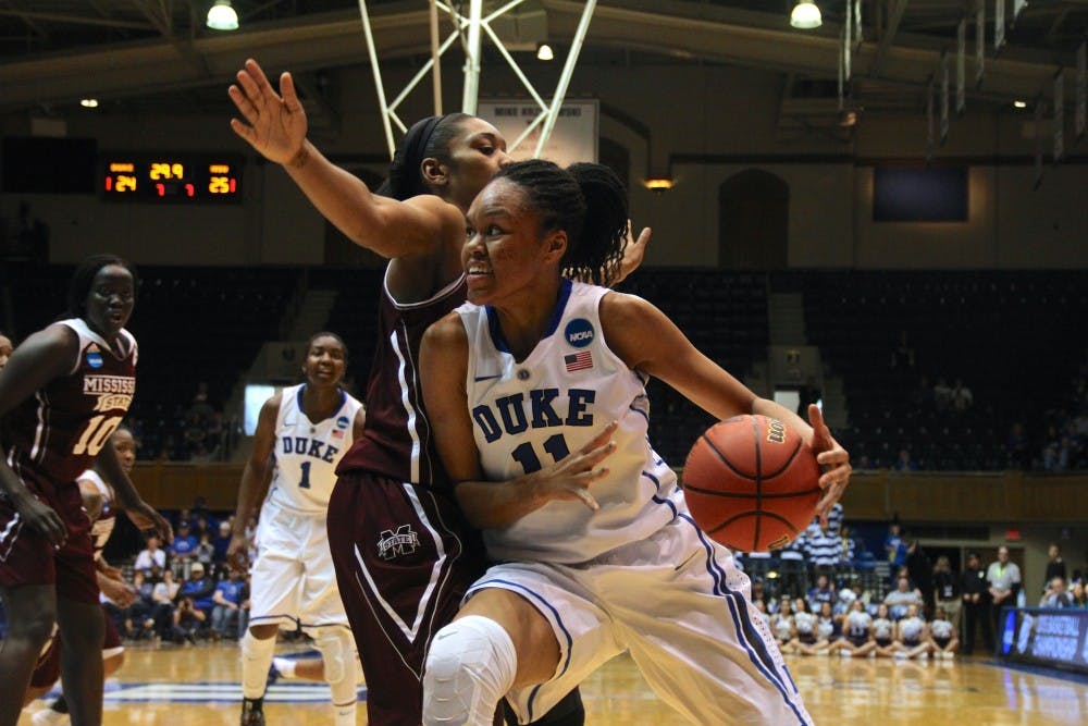 Freshman Azura Stevens recorded another double-double Sunday to push Duke past Mississippi State.