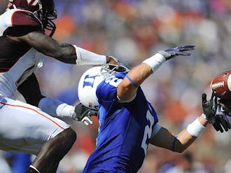 Duke Football vs. Virginia Tech.  On October 10, 2009, Duke falls 34-26 to the 6th Ranked Virginia Tech football team.