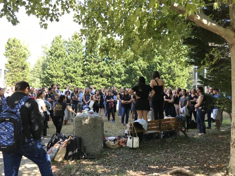 Sanford Women in Policy organized a walkout opposing Brett Kavanaugh's nomination to the Supreme Court.