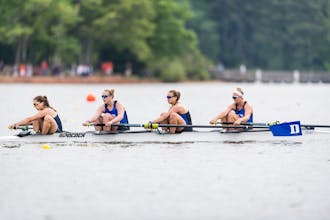 The 3V8 boat won Friday, outpacing UCLA, Michigan, Clemson and Iowa. 