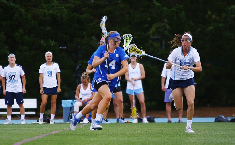 <p>Freshman attack Olivia Jenner set a program single-season&nbsp;record for faceoffs won&nbsp;Friday and led the Blue Devils with&nbsp;three goals.</p>