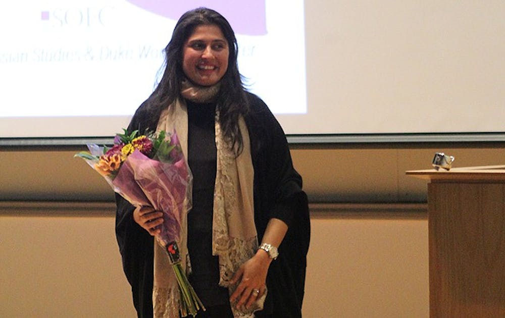 Award-winning Pakistani filmmaker Sharmeen Cinoy spoke about her films that focus on women in Pakistan Thursday evening.