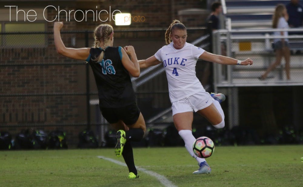 <p>Ashton Miller scored her first goal of the season to give Duke more breathing room in its 2-0 win Sunday evening.&nbsp;</p>