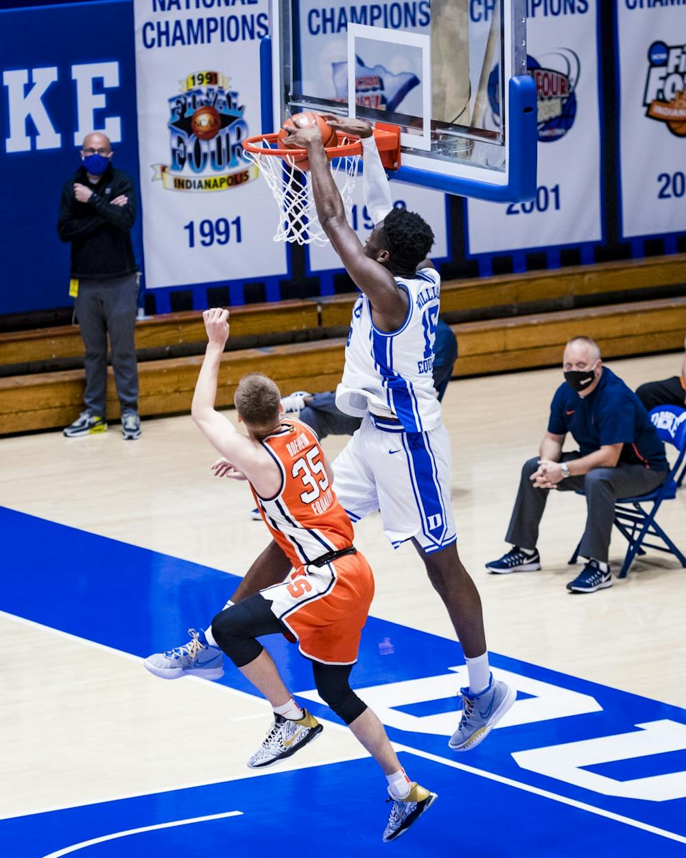 Freshman Mark Williams continued to be an impactful presence in the key for the Blue Devils.