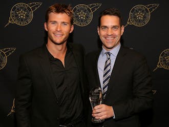 BEVERLY HILLS, CA - FEBRUARY 20:  Scott Eastwood (L) and Dave Karger pose with the Press Award backstage at the 52nd Annual ICG Publicists Awards at The Beverly Hilton Hotel on February 20, 2015 in Beverly Hills, California.  (Photo by Mathew Imaging/WireImage)